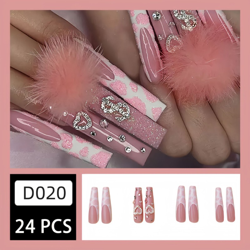 24 шт., удлиненный квадратный  – обзор и цена Nail Art Pink