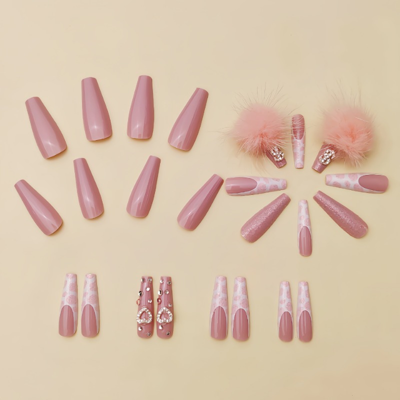 24 шт., удлиненный квадратный  – обзор и цена Nail Art Pink