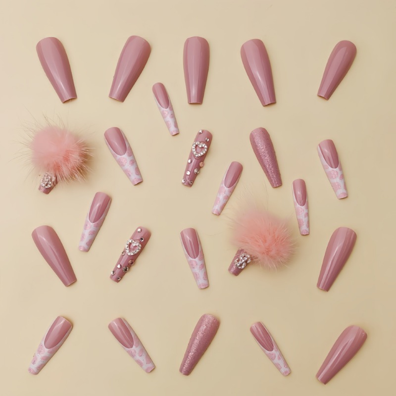 24 шт., удлиненный квадратный  – обзор и цена Nail Art Pink